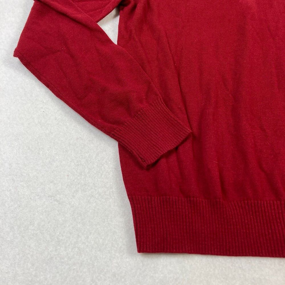Grayson & Dunn Sweater Mens XL Red 100% Cotton V Neck Long Sleeve Casual NWT - Picture 2 of 12
